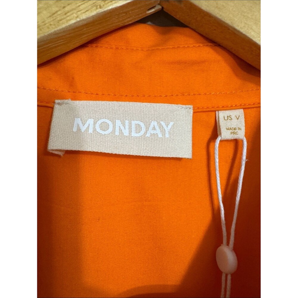 NWT Monday Swimwear La Jolla Stretch Cotton Button Up Shirt 12/14 Dopamine Beach - Picture 4 of 10